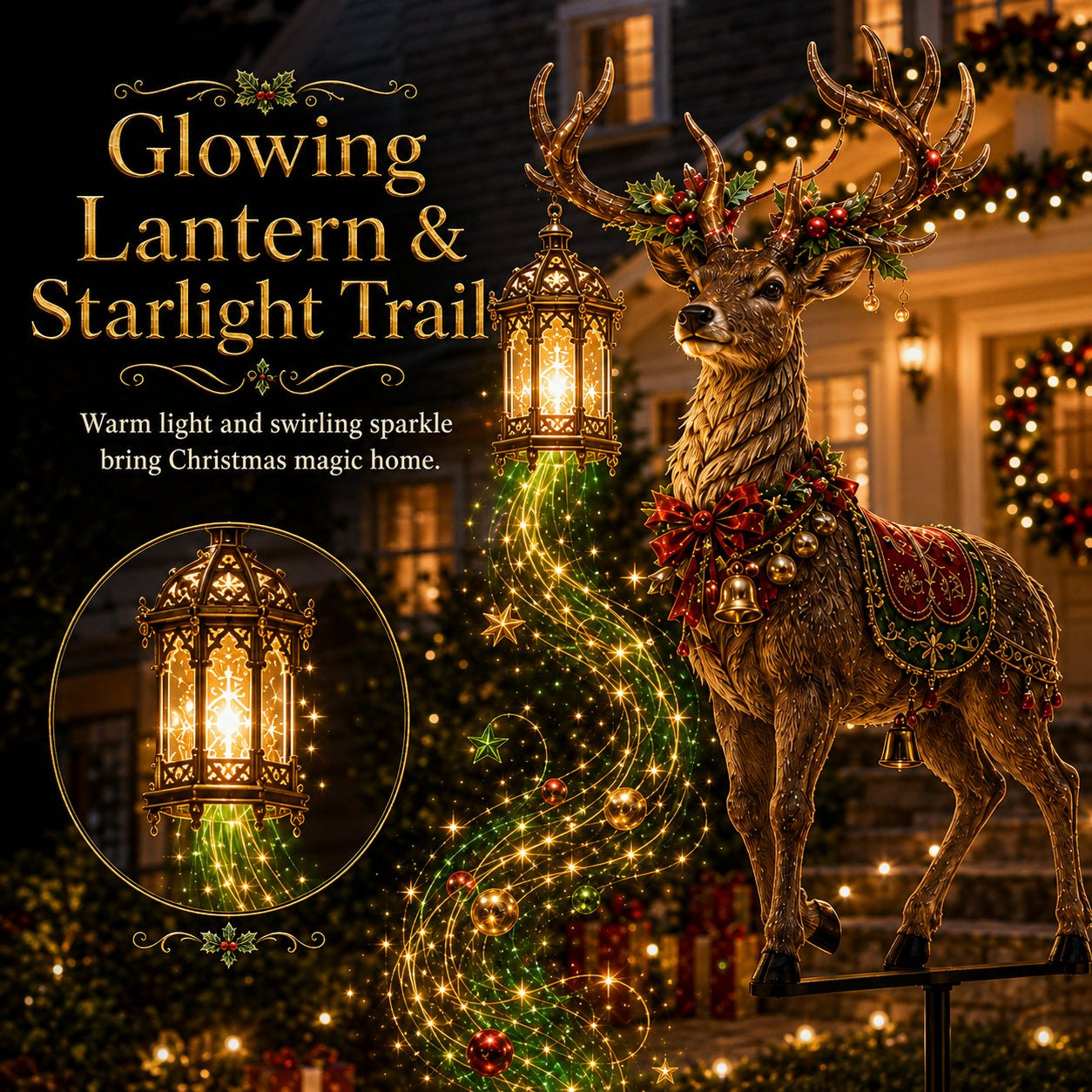 🔥Last day with huge discounts!✨ Light-Up Christmas Reindeer Yard Stake 🦌