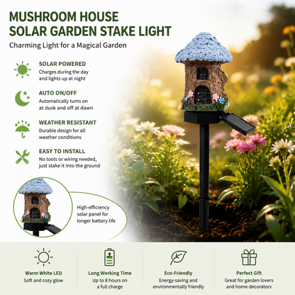 🔥Last Day 55% OFF 🔥 Solar Fairy-Tale Mushroom Cottage Garden Light
