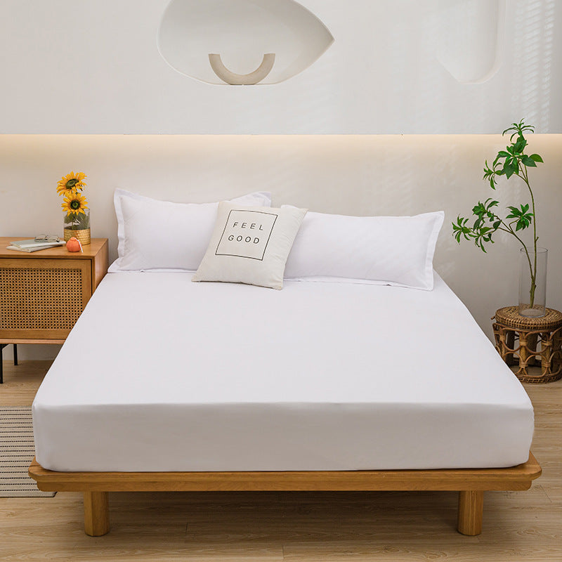 DECOR 4 Pcs Solid Bed Sheets - Brushed Microfiber Set