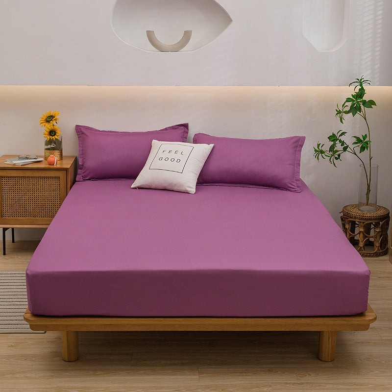 DECOR 4 Pcs Solid Bed Sheets - Brushed Microfiber Set