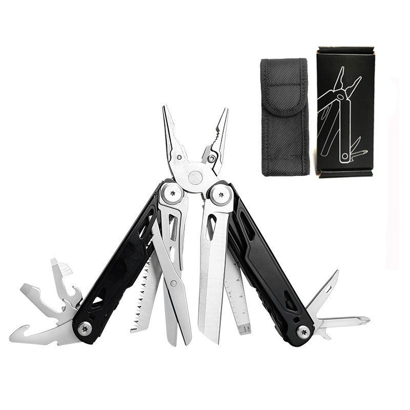 🚀16-in-1 Multitool with Large Scissors | Compact Outdoor Tool for Camping & Repairs