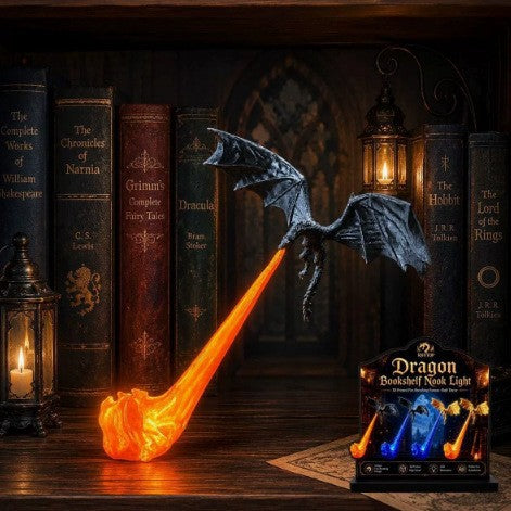 🔥 Fire-Breathing Dragon Bookshelf Lamp🐉