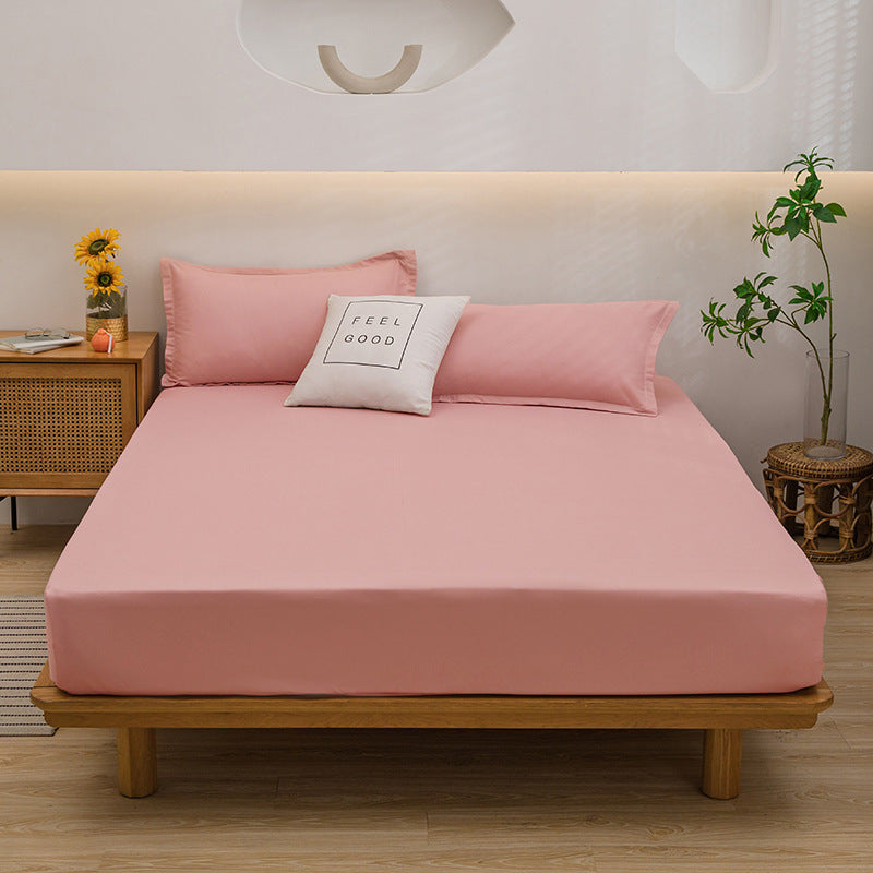 DECOR 4 Pcs Solid Bed Sheets - Brushed Microfiber Set