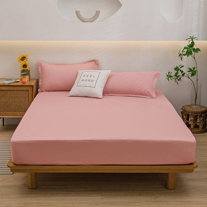 DECOR 4 Pcs Solid Bed Sheets - Brushed Microfiber Set