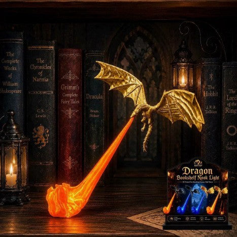 🔥 Fire-Breathing Dragon Bookshelf Lamp🐉