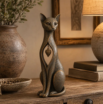 Heritage Heart Sighthound Sculpture – Vintage Iron Dog Accent for Timeless Interiors