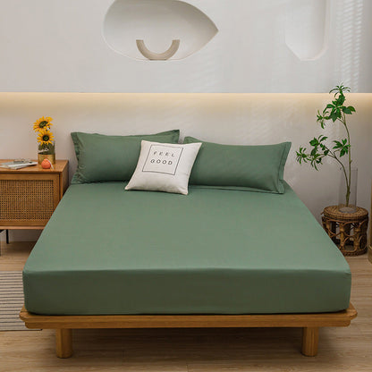 DECOR 4 Pcs Solid Bed Sheets - Brushed Microfiber Set