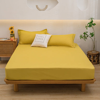 DECOR 4 Pcs Solid Bed Sheets - Brushed Microfiber Set