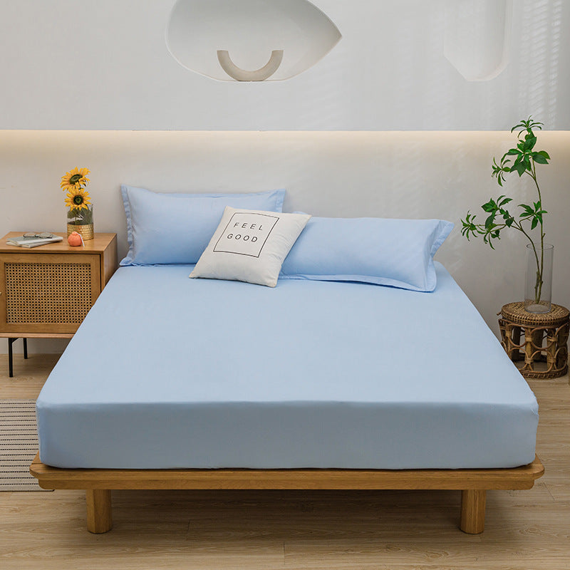 DECOR 4 Pcs Solid Bed Sheets - Brushed Microfiber Set