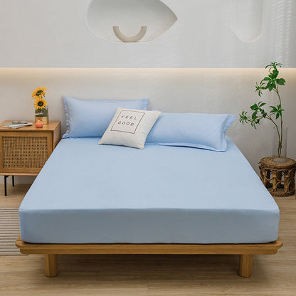DECOR 4 Pcs Solid Bed Sheets - Brushed Microfiber Set