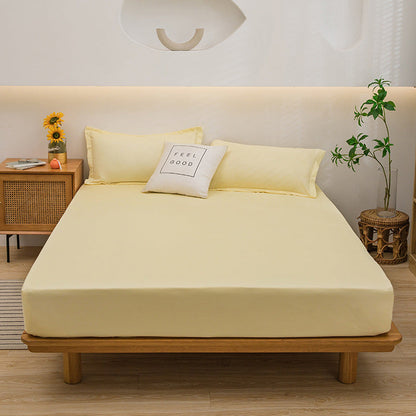 DECOR 4 Pcs Solid Bed Sheets - Brushed Microfiber Set