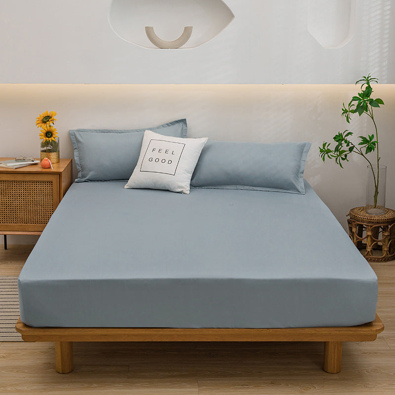 DECOR 4 Pcs Solid Bed Sheets - Brushed Microfiber Set