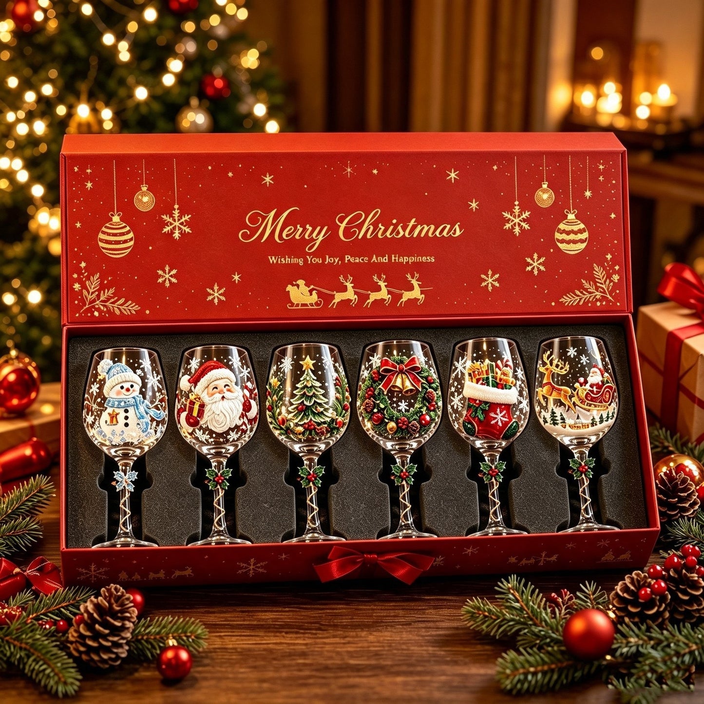 🎁✨ Christmas 3D Holiday Glass Collection Set