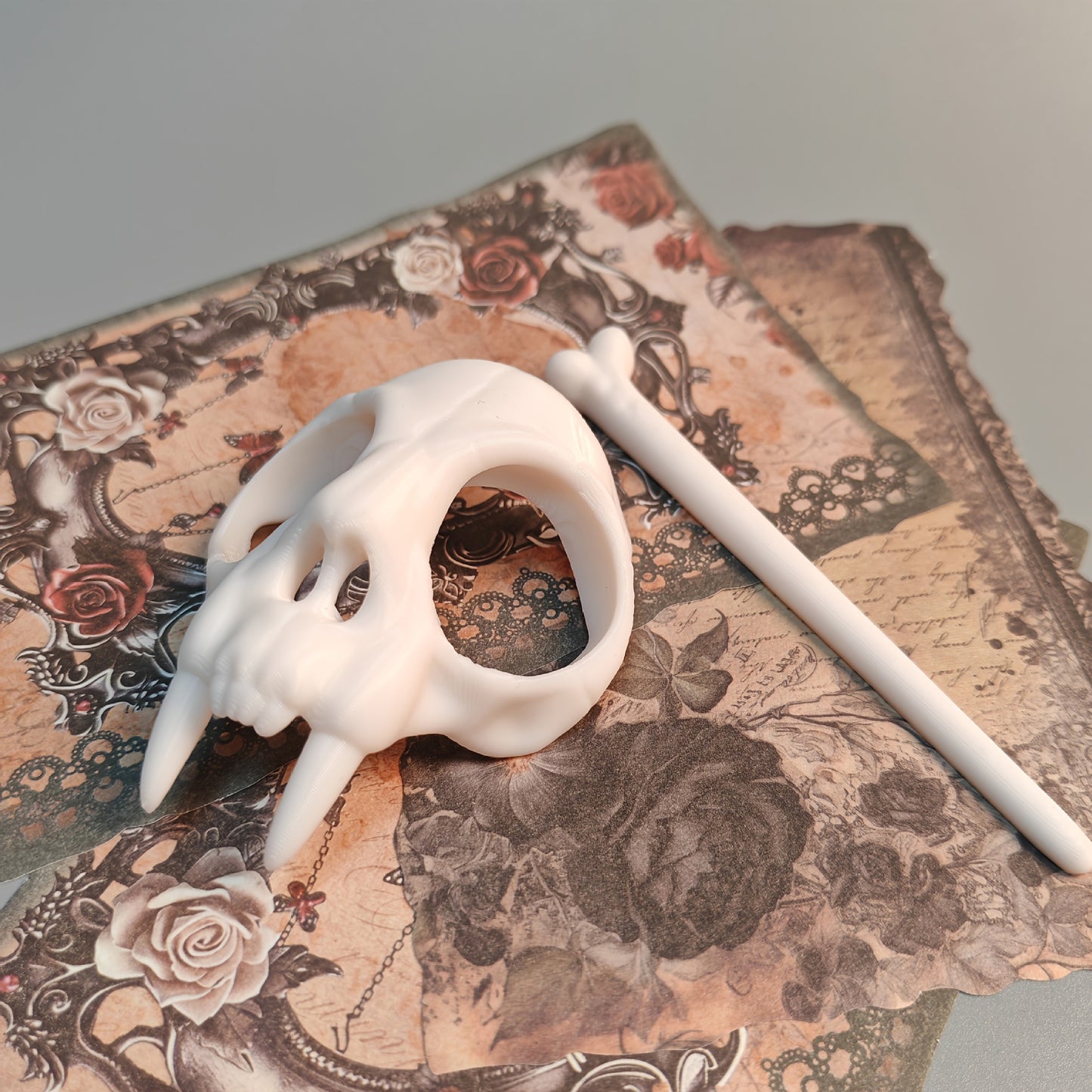 💀Gothic Skull Hair Stick Clip | A Bold Hair Accessory for Ponytails, Braids, Buns & Half-Up Styles✨