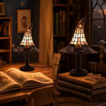 🧙‍♀️ Stained-Resin Witch Hat Lamp – Enchanting Gothic Ambient Light