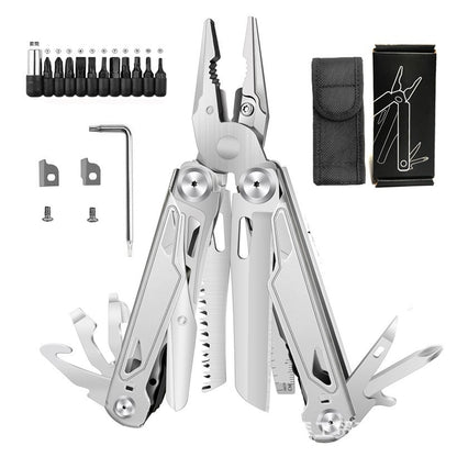 🚀16-in-1 Multitool with Large Scissors | Compact Outdoor Tool for Camping & Repairs