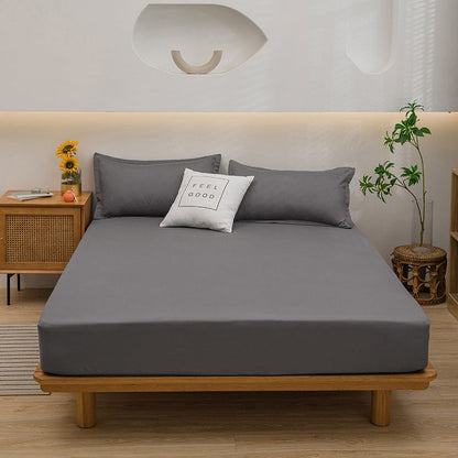 DECOR 4 Pcs Solid Bed Sheets - Brushed Microfiber Set