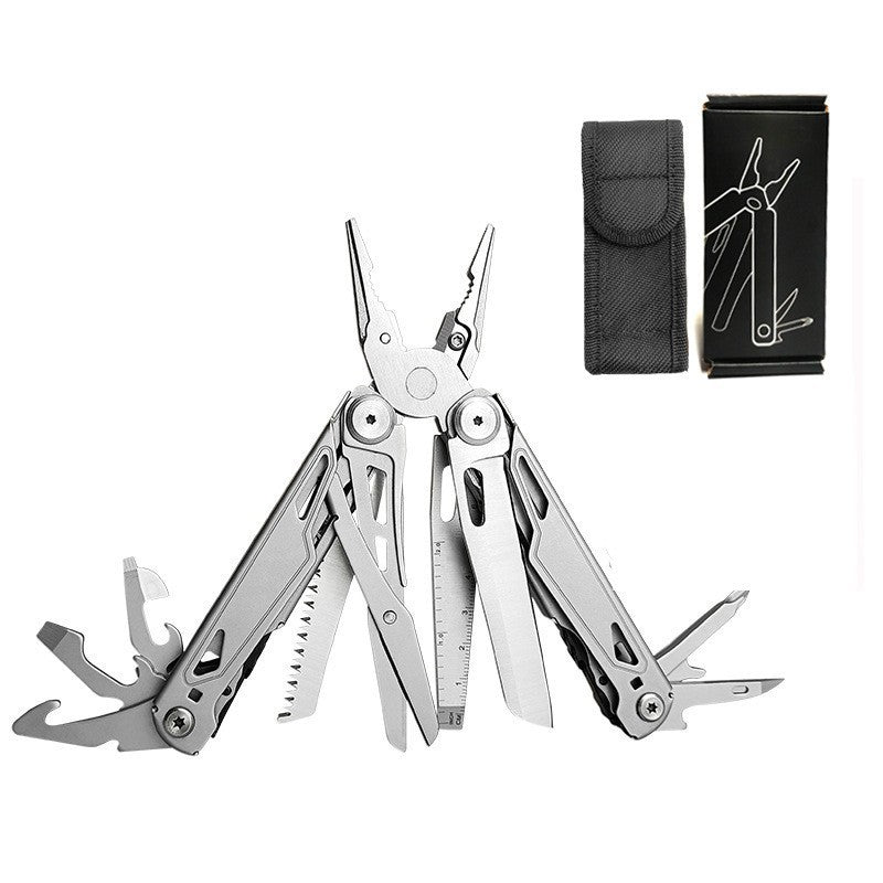 🚀16-in-1 Multitool with Large Scissors | Compact Outdoor Tool for Camping & Repairs