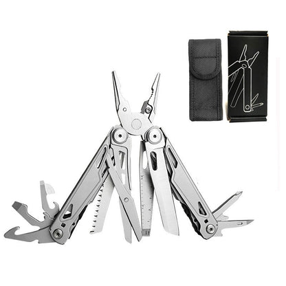 🚀16-in-1 Multitool with Large Scissors | Compact Outdoor Tool for Camping & Repairs