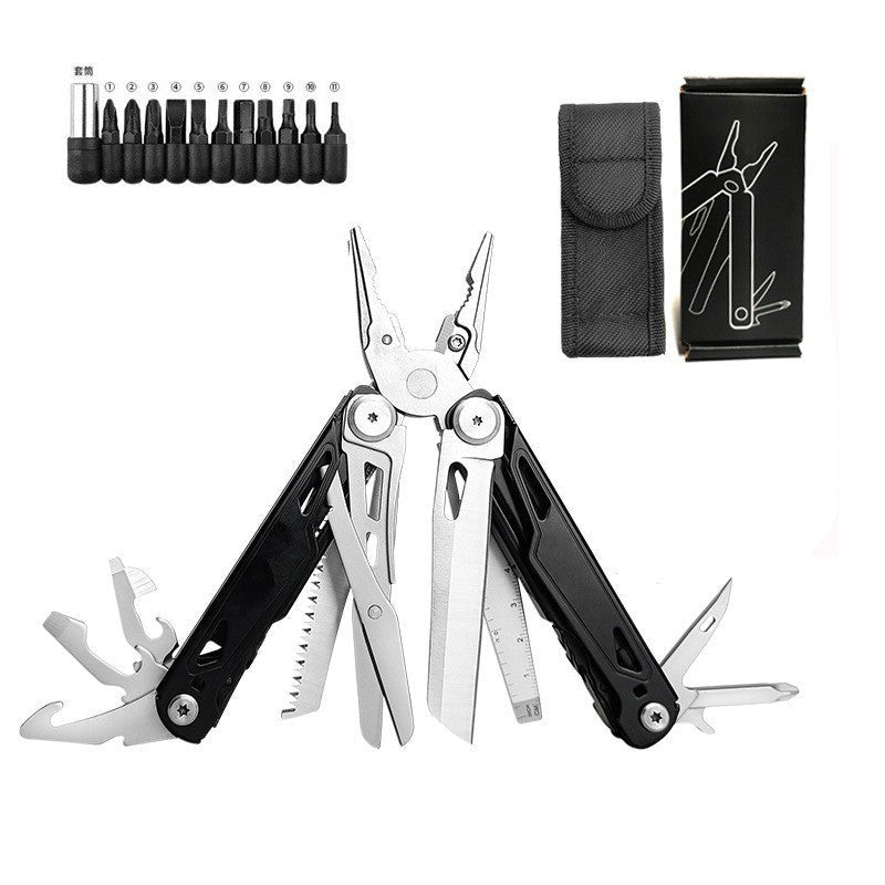 🚀16-in-1 Multitool with Large Scissors | Compact Outdoor Tool for Camping & Repairs