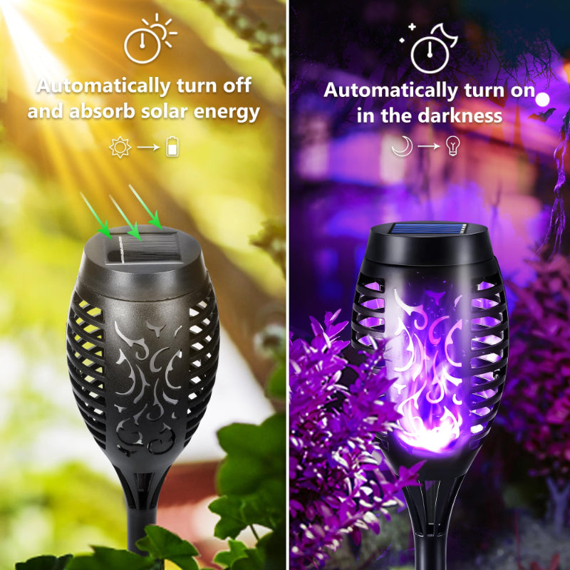 🎃 Halloween Solar Flickering Flame Torch Lights