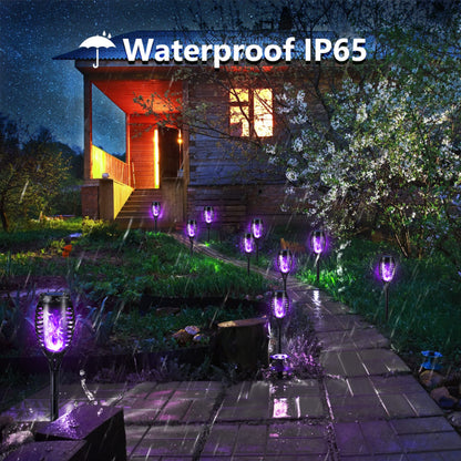 🎃 Halloween Solar Flickering Flame Torch Lights