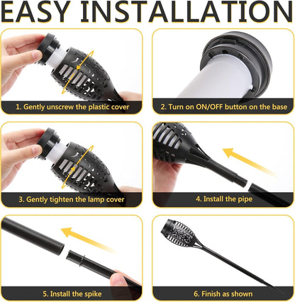 🎃 Halloween Solar Flickering Flame Torch Lights