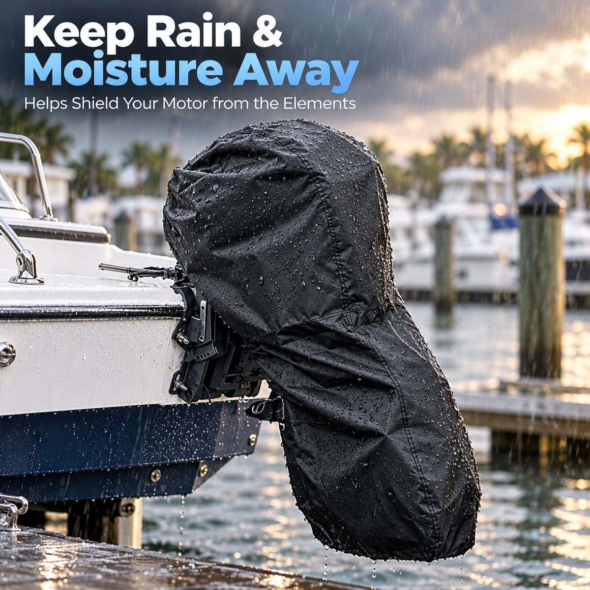 🚤 420D Oxford Outboard Motor Cover – Weather-Resistant Protection Against Rain, Sun & Dust 🛡️