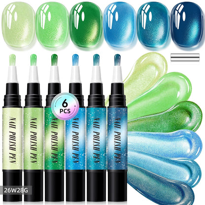 💅 6PCS One-Step Gel Nail Art Pen Set – Salon Beauty at Home