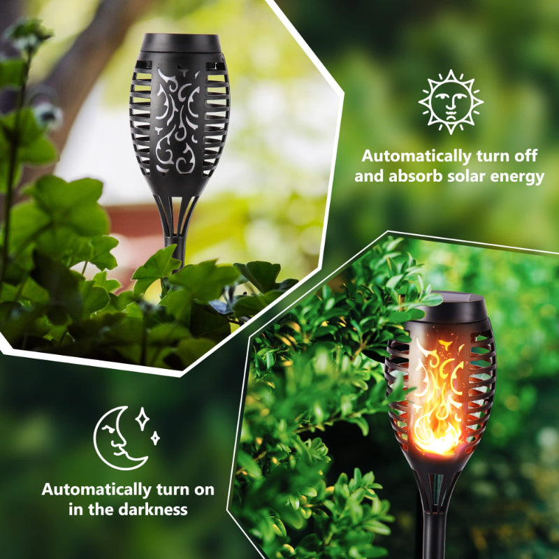 🎃 Halloween Solar Flickering Flame Torch Lights
