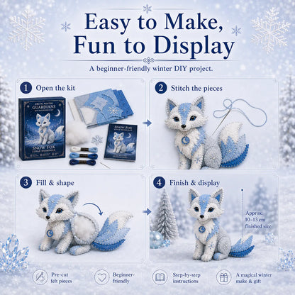 ❄️DIY Ice Dragon Felt Patchwork Kit Arctic Winter Guardian Sewing Set