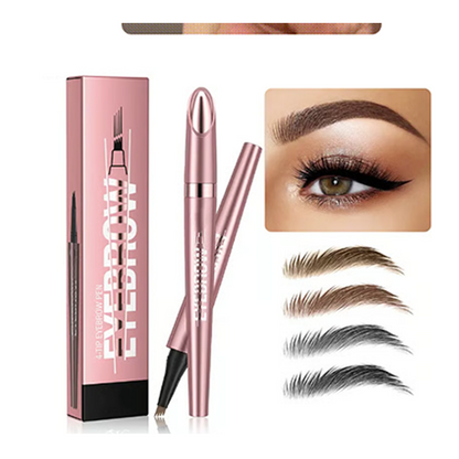 Waterproof Micro-Fork Eyebrow Pencil, Long-Lasting Brow Pen for Natural Hair-Like Strokes