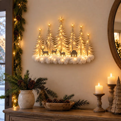 🎄Lighted Christmas Woodland Forest Wall Decor