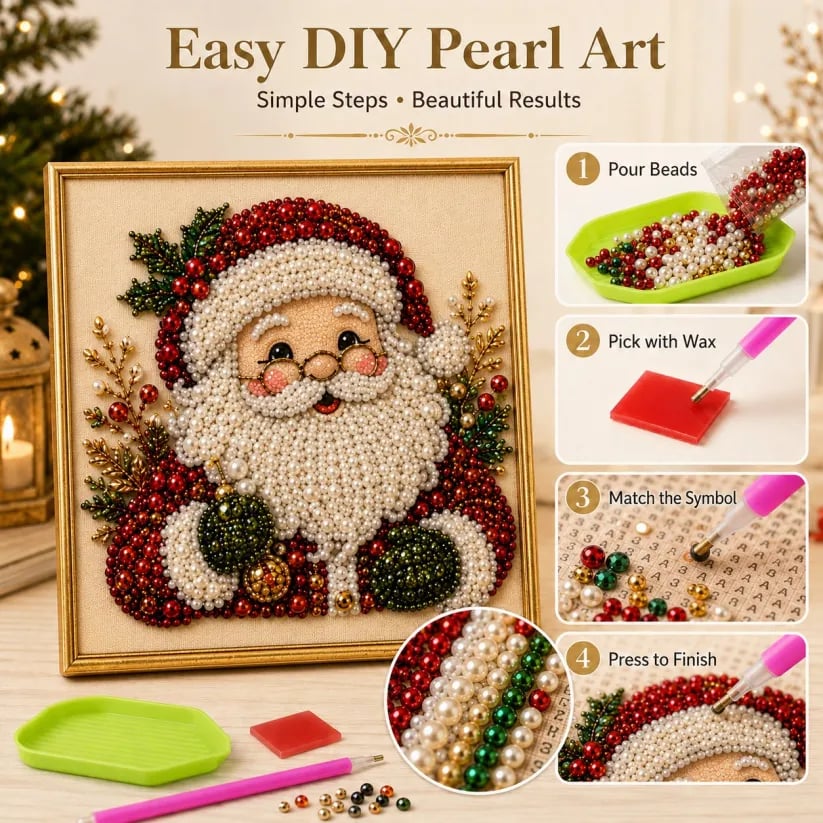 🌲DIY Pearl Diamond Painting Art  Christmas Series Kit -🧘Relaxing & Beginner-Friendly