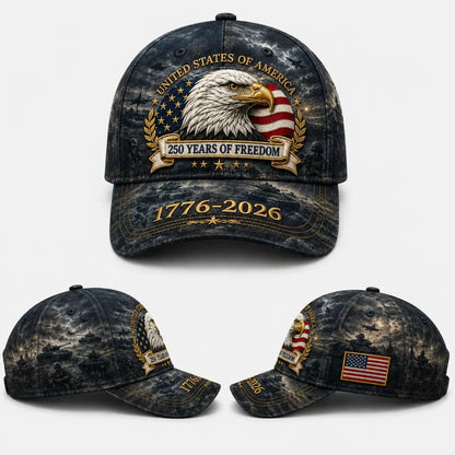 ✨250 Years of Freedom Eagle Cap | Patriotic Vintage Baseball Hat – 1776–2026 American Tribute Edition