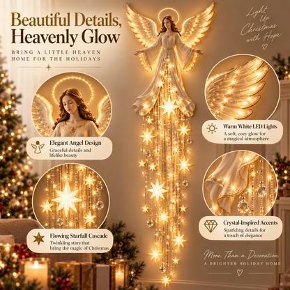 ✨Last Day 49% OFF✨ Angel Blessing Starfall Wall Light™ – Heavenly Christmas Wall Decor