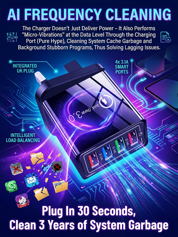 🔋4-Port GaN Charger | Save Battery Life | Fast Charge 4 Devices | Travel Friendly | 50% Off⚡