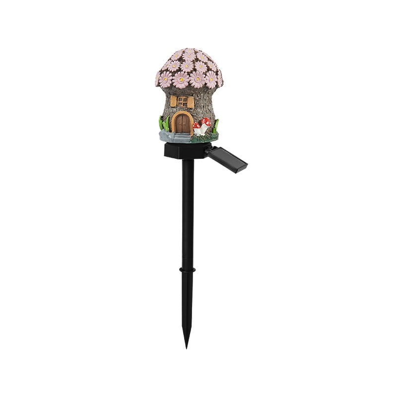 ✨ Solar Mushroom Cottage Garden Light – Warm Fairy-Tale Glow for Flower Beds