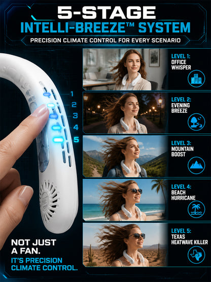 [Wearable Air Conditioner] Cooling Neck Fan —Instant 5C Cooling | 50% Off Today 🌬️ Whisper Quiet Tech🍃