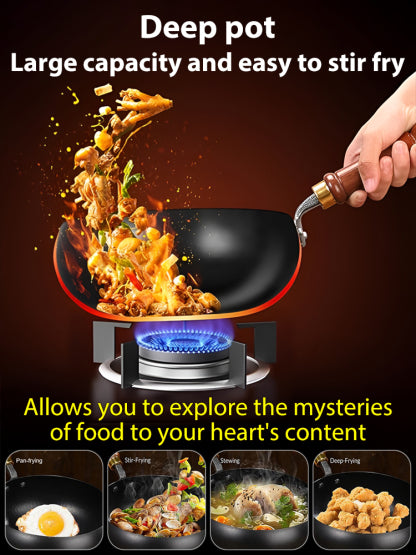 🥘 Authentic Handmade Pure Iron Pan | PFOA-Free | All Stoves Compatible | Physical Non-Stick | Boost Iron Levels ✨