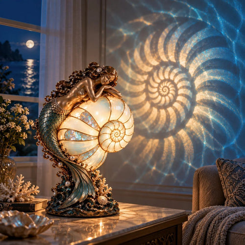 ✨ Moon Tide Mermaid Nautilus Lamp🐚✨