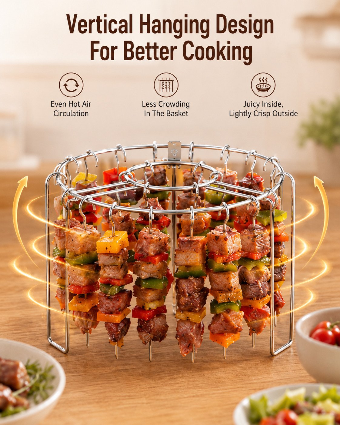 Heat-Resistant Vertical Skewers Clavo Air Fryer Rack