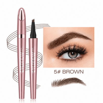 Waterproof Micro-Fork Eyebrow Pencil, Long-Lasting Brow Pen for Natural Hair-Like Strokes