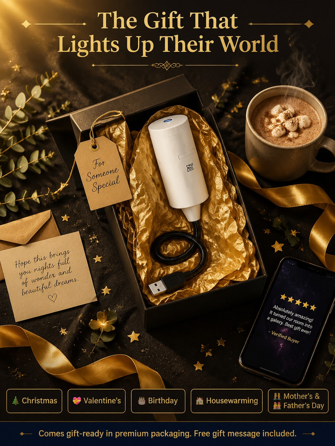 🔥Ditch Boring Rooms ✨ Pro USB Star Projector for the Price of a Burger: Instantly Transforms into a Romantic Galaxy in 1s with Eye-Safe Protection