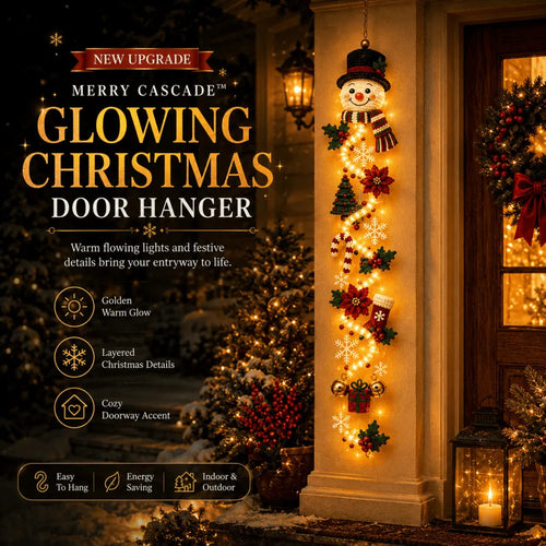 🔥Last day with huge discounts!– 🎄Glowing Christmas Door Hanger | 6 Festive Lighted Designs with Warm Glow, Dimensional Details & Space-Saving Vertical Décor ✨