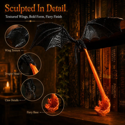 Light-Up Dragon Fire Bookshelf Lamp