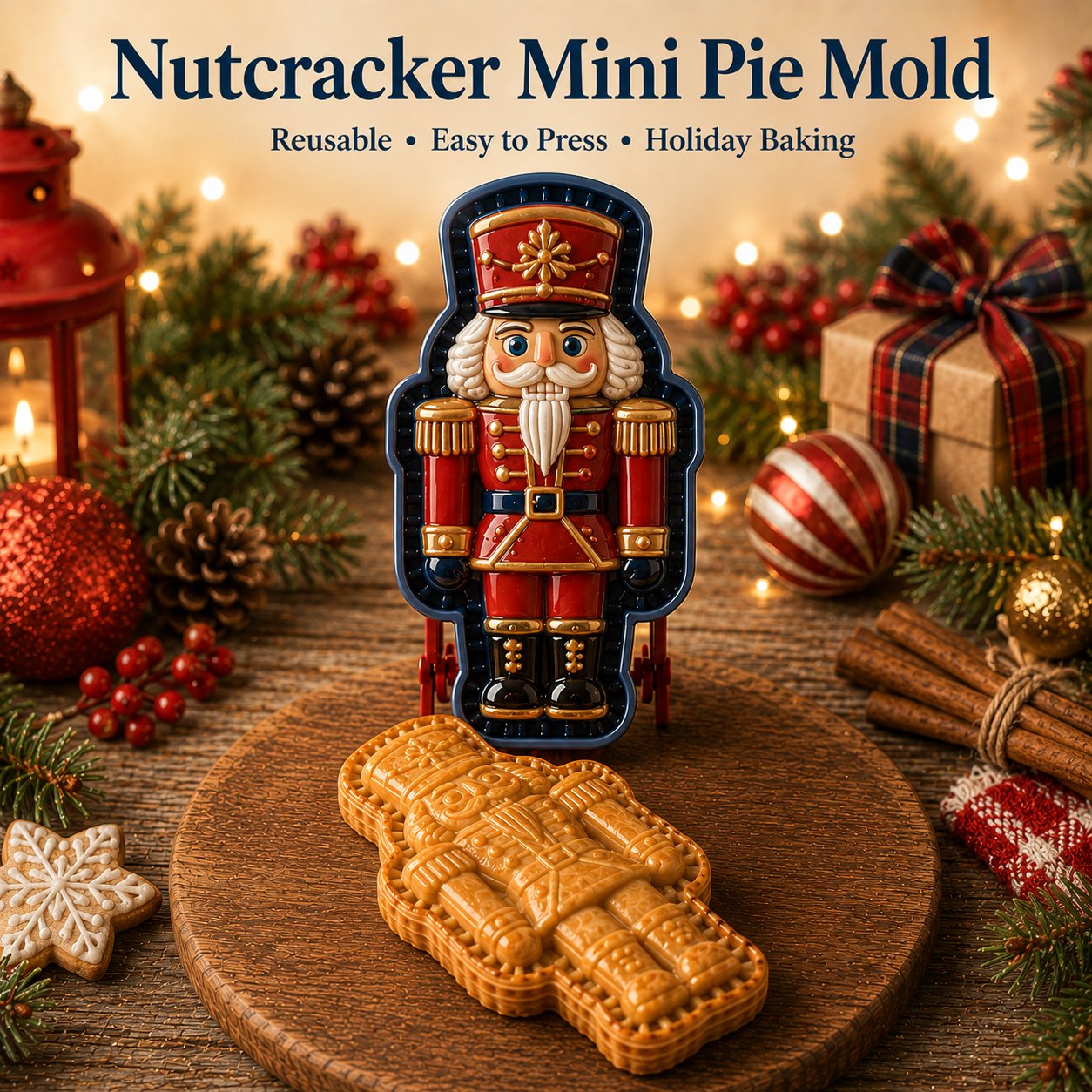 ⏳ Last Day50% OFF – 🎄 9-Design Christmas Mini Pie Mold Collection | Reusable Embossed Molds for Shaping Detailed Santa, Snowman, Reindeer, Tree & Holiday Pies 🥧✨