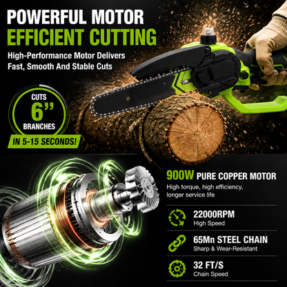 ⚡Mini Chainsaw 🔋 8-Inch Portable Electric Chainsaw for Tree Trimming & DIY  URL Handle