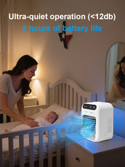 ❄️ 【The Ultimate Summer Energy-Saver (90% Savings)】 Wall-mountable, wireless, portable air cooler—rapid cooling with icy mist in just 3 seconds🧊