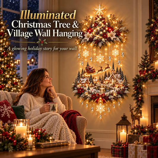 🎉Buy 2 Get 20% OFF🎄 Illuminated Christmas Tree & Village Wall Hanging